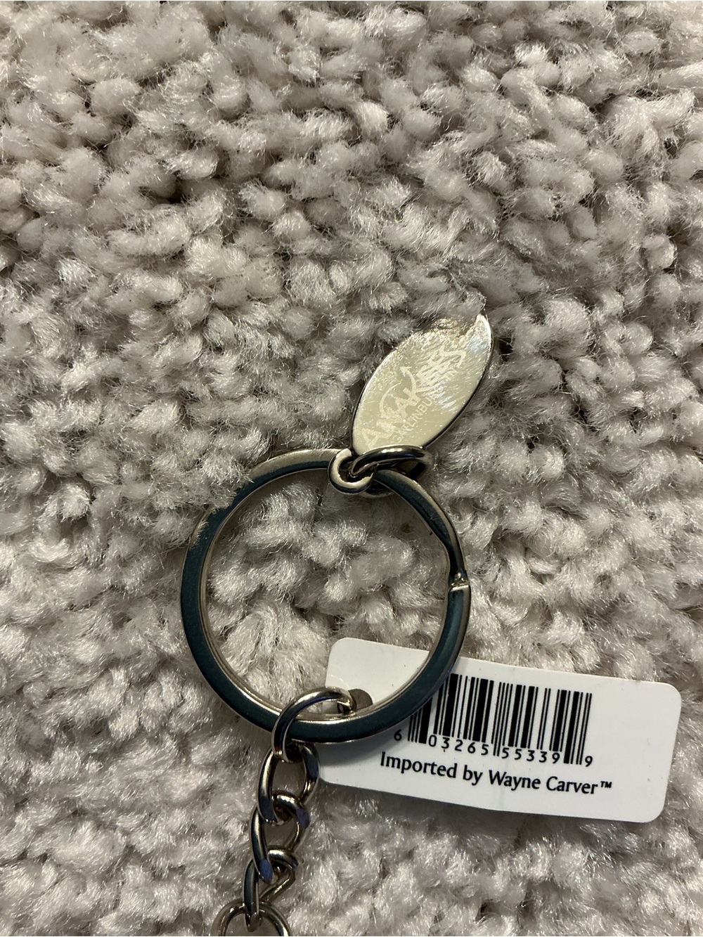 Silver Teddy Bear Keychain with Blue Heart Dial - Picture 2 of 4
